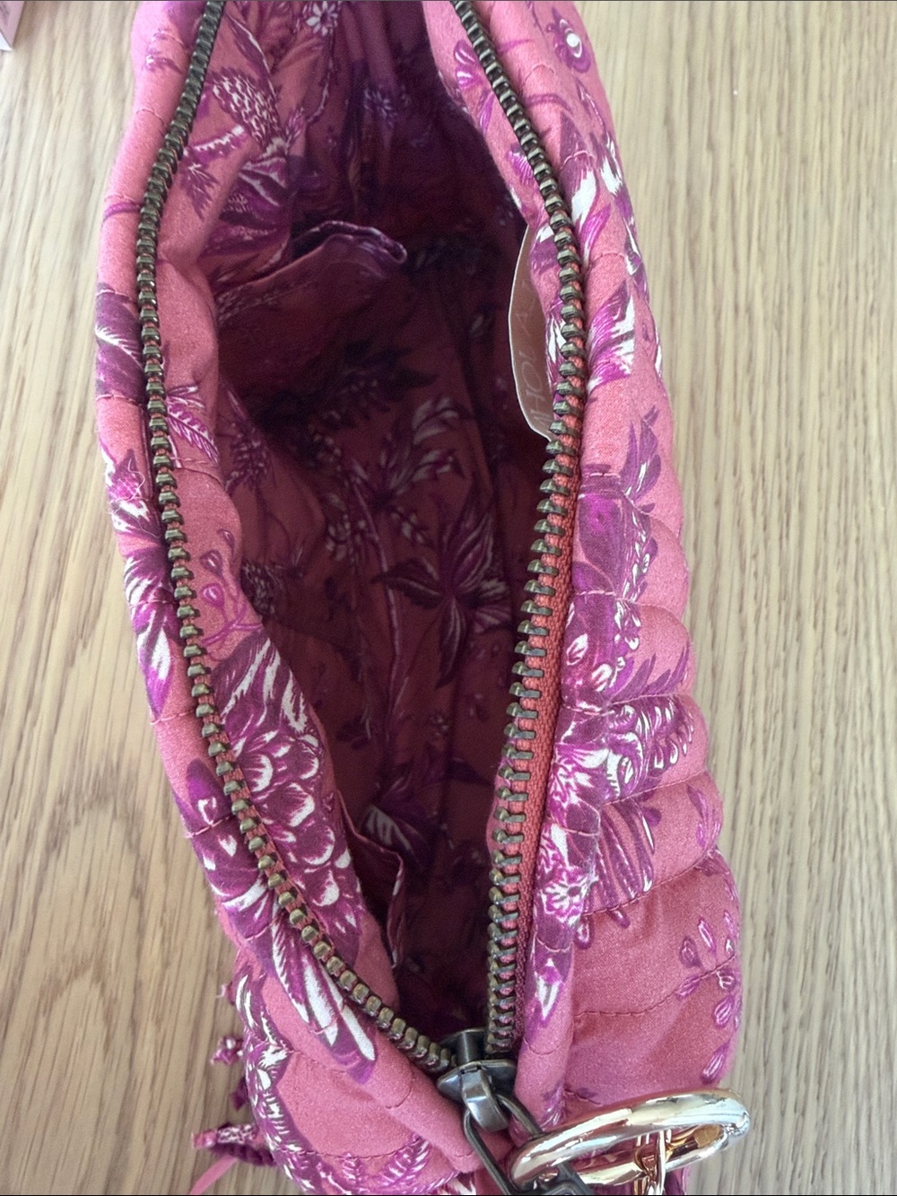 Ulla Johnson Pink Floral Quilted Tassel Cosmetic Pouch - Picture 4 of 4